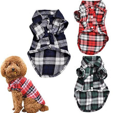 Load image into Gallery viewer, POP ITEM!  Cute Pet Dog Puppy Plaid Shirt Coat Clothes T-Shirt Top Apparel Size XS S M L C1HW
