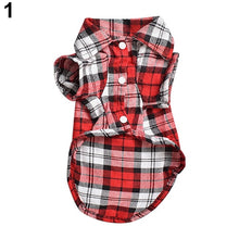 Load image into Gallery viewer, POP ITEM!  Cute Pet Dog Puppy Plaid Shirt Coat Clothes T-Shirt Top Apparel Size XS S M L C1HW
