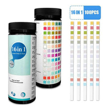 Load image into Gallery viewer, 100PCS Upgrade 16-in-1 Drinking Water Quality Test Strip Tap Water Quality Test Papers For Pool Water Aquarium Testing PH Level
