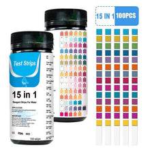 Load image into Gallery viewer, 100PCS Upgrade 16-in-1 Drinking Water Quality Test Strip Tap Water Quality Test Papers For Pool Water Aquarium Testing PH Level
