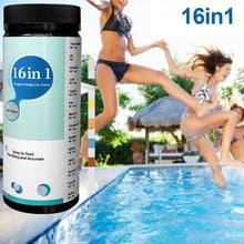 Load image into Gallery viewer, 100PCS Upgrade 16-in-1 Drinking Water Quality Test Strip Tap Water Quality Test Papers For Pool Water Aquarium Testing PH Level
